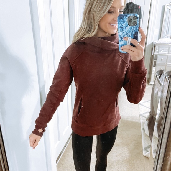 lululemon athletica Tops - Lululemon Burgundy Scuba Hoodie pullover